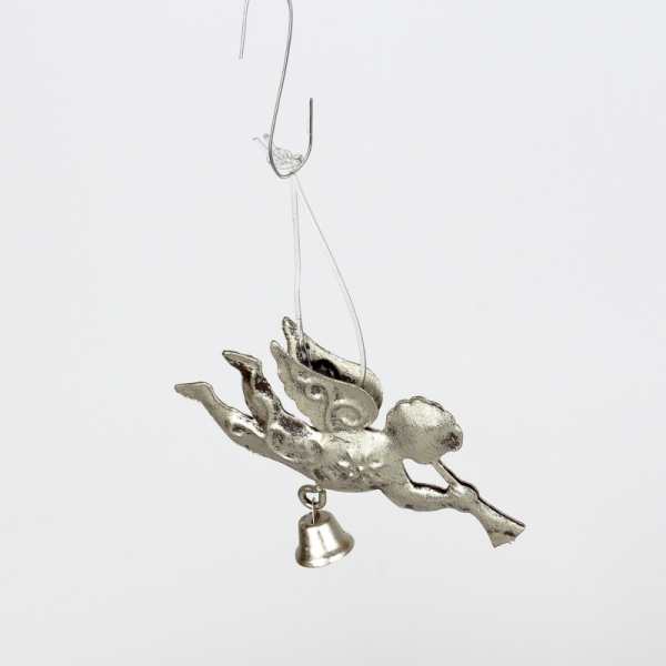 Vánoční dekorace na stromeček andělíček stříbrný