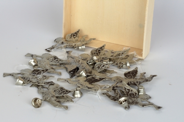 Vánoční dekorace na stromeček andělíček stříbrný