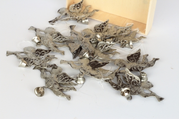 Vánoční dekorace na stromeček andělíček stříbrný