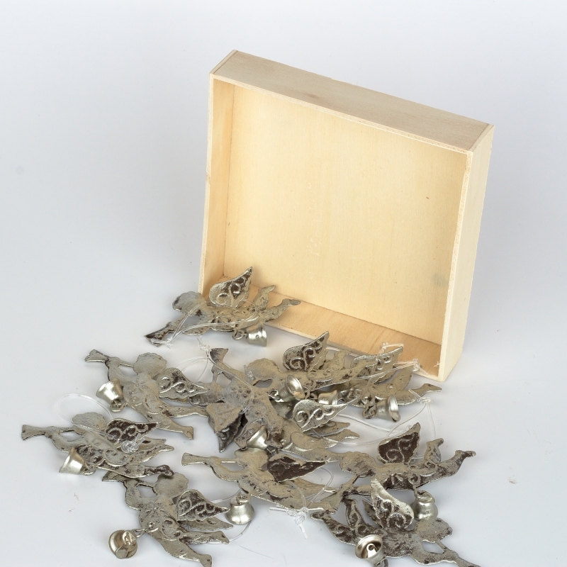 Vánoční dekorace na stromeček andělíček stříbrný