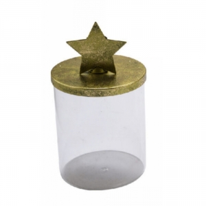 Vánoční dekorace na stůl 11,5x20cm dóza s hvězdou
