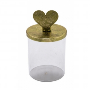 Vánoční dekorace na stůl 11,5x20cm dóza se srdcem