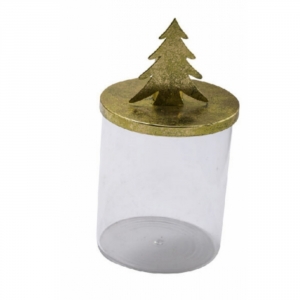 Vánoční dekorace na stůl 11,5x20cm dóza se stromečkem