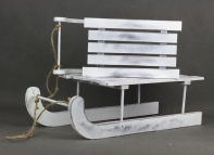 Vánoční dekorace sáně bílé 30,5cm