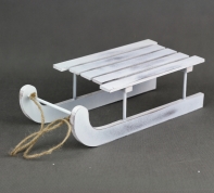 Vánoční dekorace sáně bílé 30,5cm