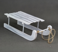 Vánoční dekorace sáně bílé 30,5cm