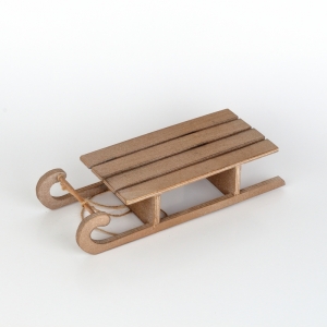 Vánoční dekorace sáňky dřevěné 24cm