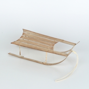 Vánoční dekorace sáňky kovové hnědé 23cm