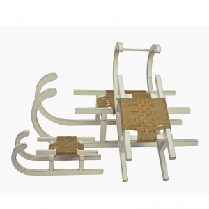 Vánoční dekorace sáňky s výpletem 61x20x22cm
