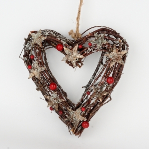 Vánoční dekorace srdce 24x24cm
