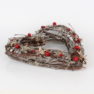 Vánoční dekorace srdce 31x33cm