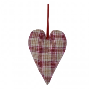 Vánoční dekorace srdce látkové 12x8cm