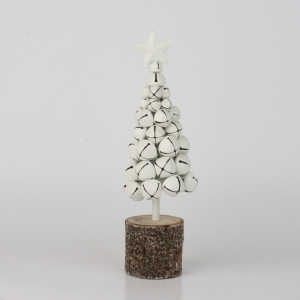 Vánoční dekorace stromeček z rolniček bílý 26cm