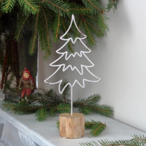 Vánoční dekorace stromek bílý 47cm