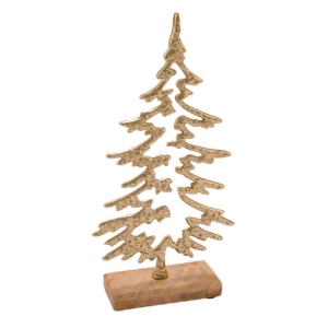 Vánoční dekorace stromek zlatý 23x5x11cm