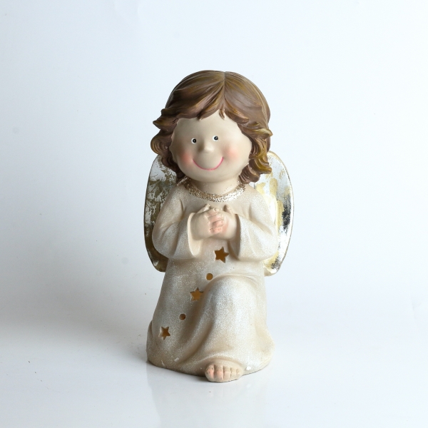 Vánoční dekorace svítící anděl 24cm 