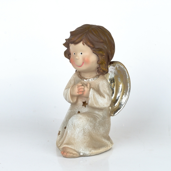 Vánoční dekorace svítící anděl 24cm 