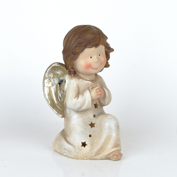 Vánoční dekorace svítící anděl 24cm 