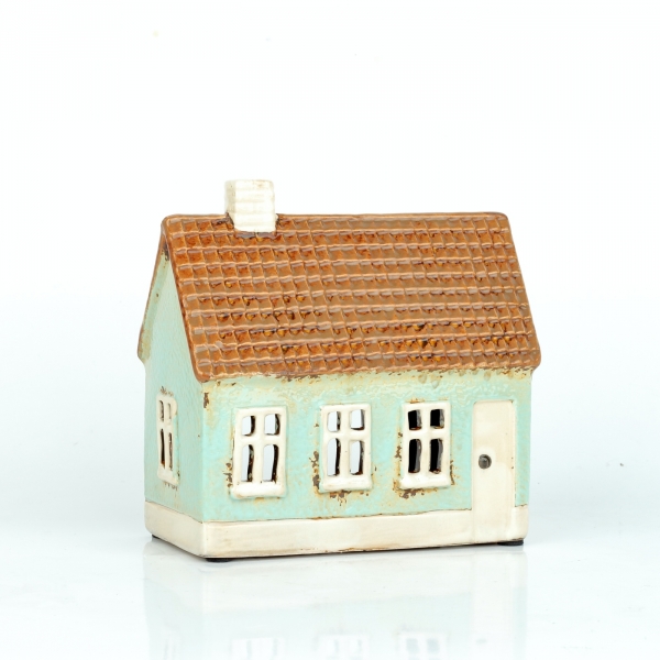 Vánoční dekorace svítící domeček 14x7x13cm