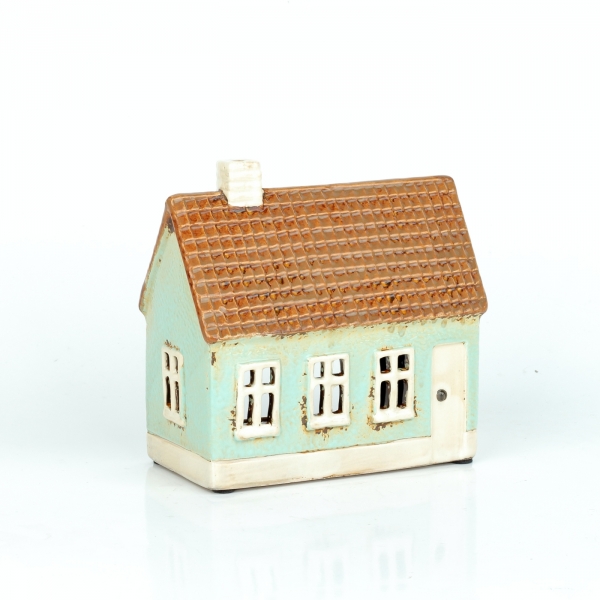 Vánoční dekorace svítící domeček 14x7x13cm