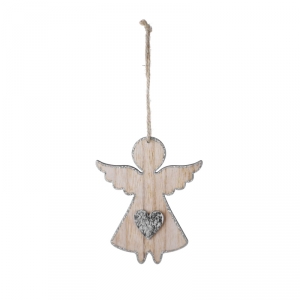 Vánoční dekorace závěsný anděl se srdcem 
