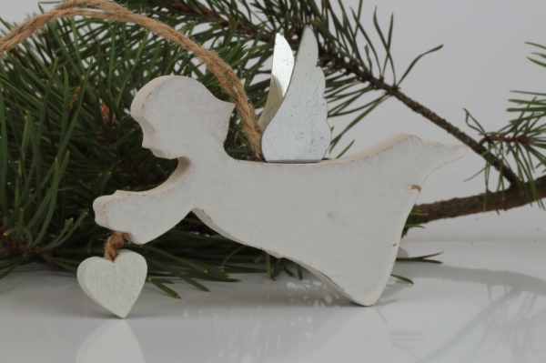 Vánoční dekorace - závěsný andílek 9×8,5cm