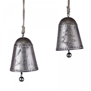 Vánoční dekorace závěsný zvonek s hvězdou 10.5cm