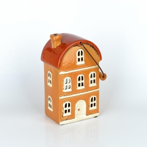 Vánoční domeček okrový s úchytem