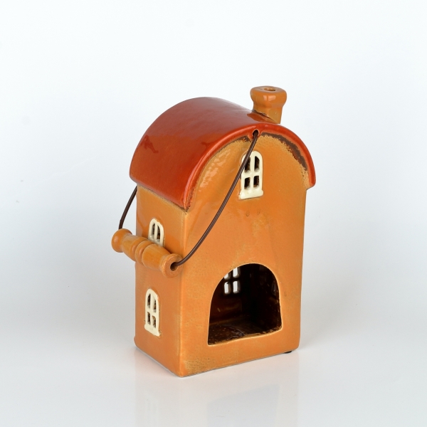 Vánoční domeček okrový s úchytem