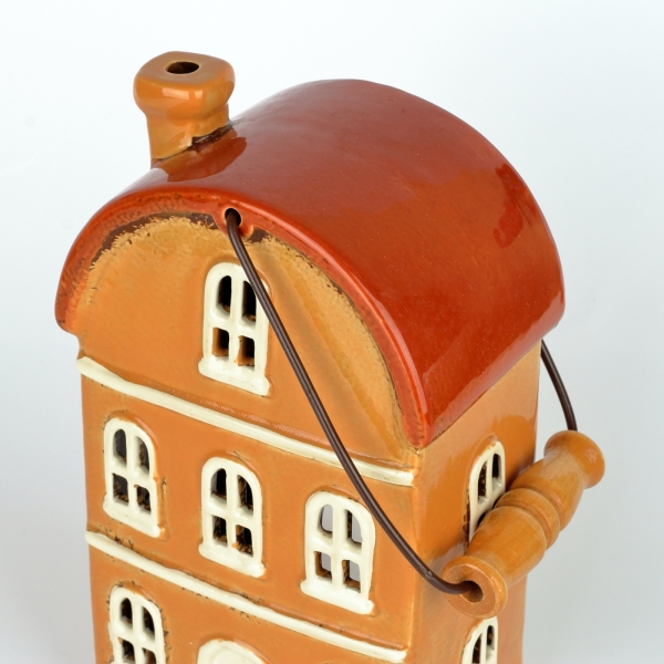 Vánoční domeček okrový s úchytem