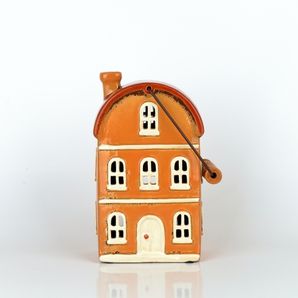 Vánoční domeček okrový s úchytem