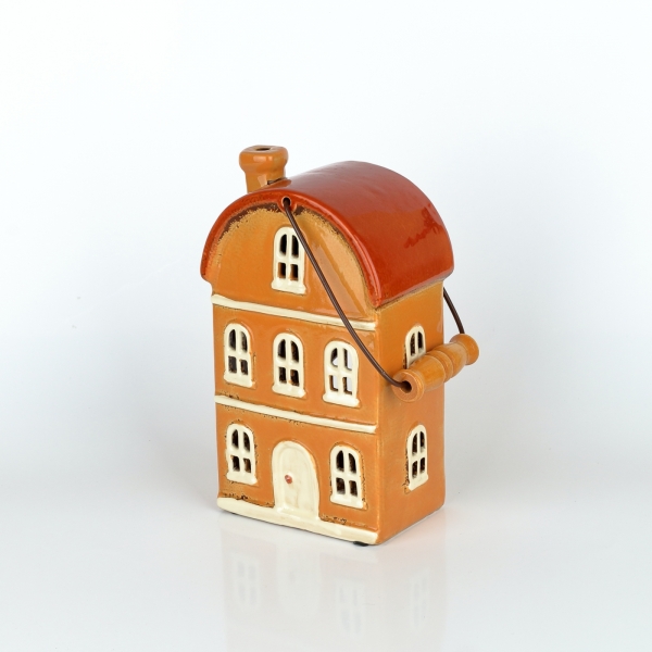 Vánoční domeček okrový s úchytem