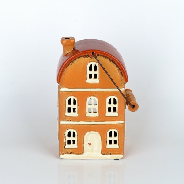 Vánoční domeček okrový s úchytem