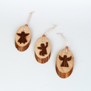 Vánoční dřevěné ozdoby na stromeček (sada 3ks) 9x5,5cm