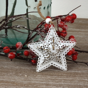 Vánoční kovová ozdoba hvězda 7cm