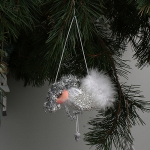 Vánoční ozdoba látkový anděl 8x12cm