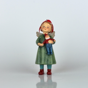 Vánoční ozdoba na stromeček andílek se skřítkem 4x10x4cm 