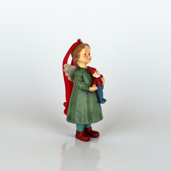 Vánoční ozdoba na stromeček andílek se skřítkem 4x10x4cm