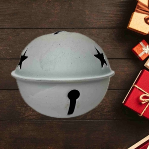 Vánoční ozdoba na stromeček Rolnička 2,5cm bílá