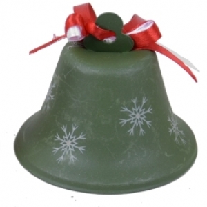 Vánoční ozdoba na stromeček zvonek s mašlí zelený