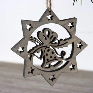 Vánoční ozdoby 2018 hvězda hnědá 7cm (set 6ks)