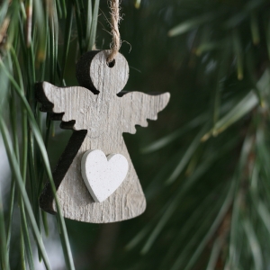 Vánoční ozdoby na stromeček závěsní andělé 6ks - 5cm
