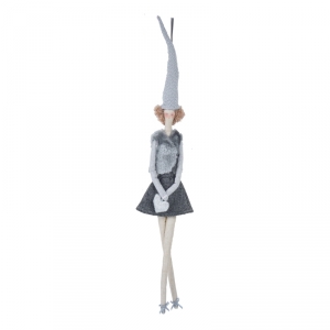 Vánoční skřítek šedý 60cm