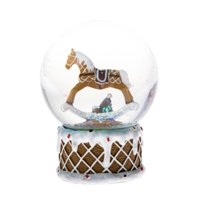 Vánoční sněžítko s koníkem 10,4 x 8 x 8 cm