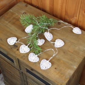 Vánoční světelný řetěz - srdíčka 180cm