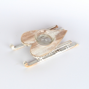 Vánoční svícen na čajovou svíčku srdce 22cm