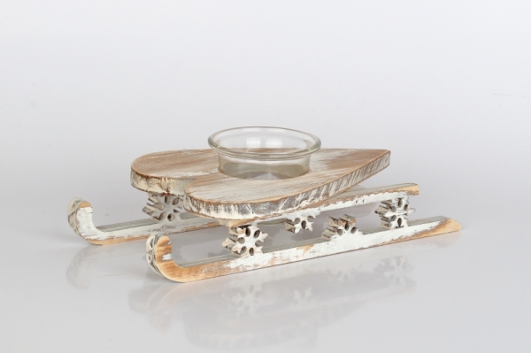 Vánoční svícen na čajovou svíčku srdce 22cm 