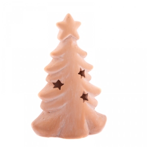 Vánoční svícen stromek - natur 10 x 15 x 6,5 cm