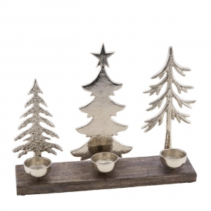 Vánoční svícen stromky 24x30x7,5cm