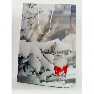 Vánoční taška na dárek zasněžený strom 25x8.5x34.5cm